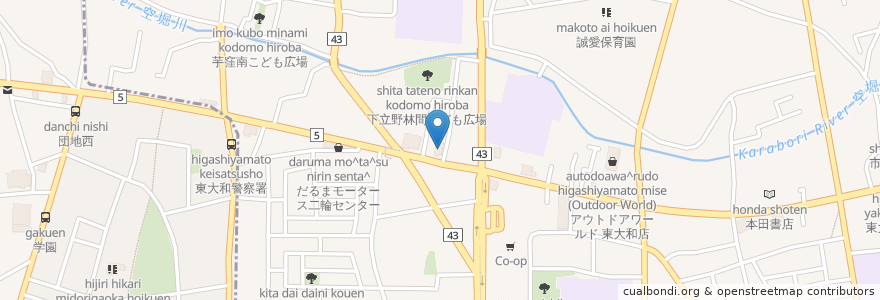 Mapa de ubicacion de 焼肉きんぐ 東大和店 en Giappone, Tokyo, 東大和市.