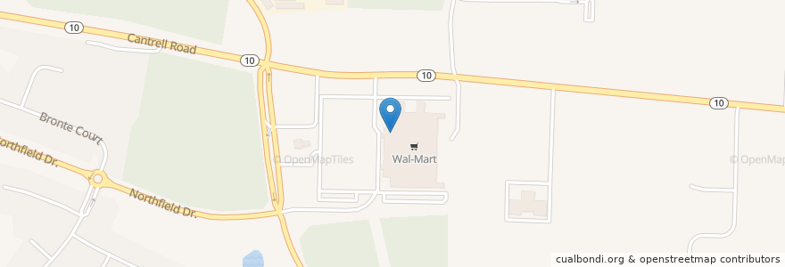 Mapa de ubicacion de Wal-mart Pharmacy en Stati Uniti D'America, Arkansas, Pulaski County, Little Rock.