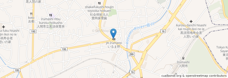 Mapa de ubicacion de JAいるま野 en Japan, Präfektur Saitama, 入間市.