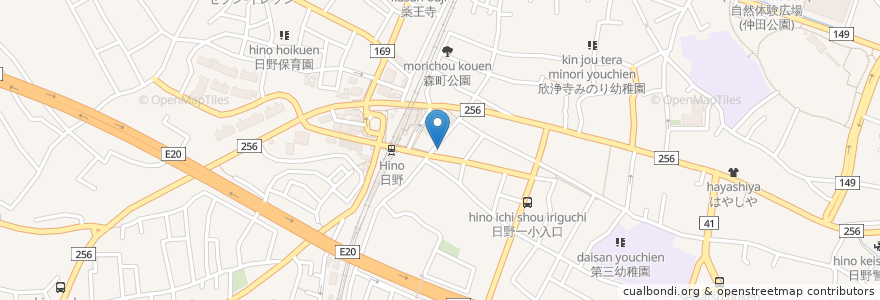 Mapa de ubicacion de オリジン弁当 en Japón, Tokio, Hino.