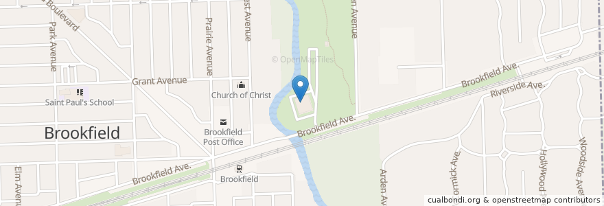 Mapa de ubicacion de Brookfield Village Hall en ایالات متحده آمریکا, ایلینوی, Brookfield.
