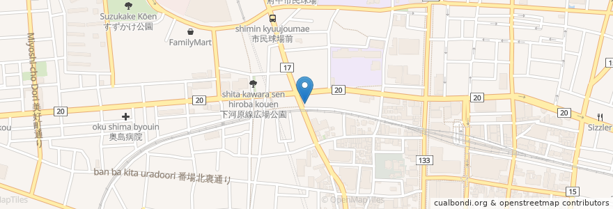 Mapa de ubicacion de 和食たか田 en 日本, 東京都, 府中市.