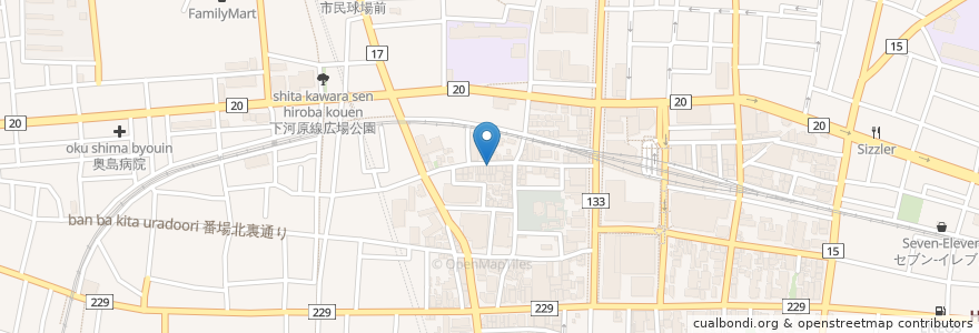 Mapa de ubicacion de さくら食堂 en Japão, Tóquio, 府中市.