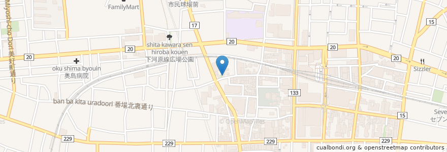 Mapa de ubicacion de らくだ屋 en Japão, Tóquio, 府中市.