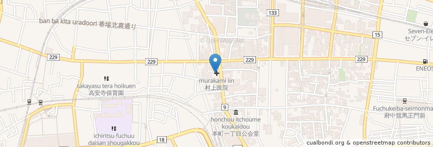 Mapa de ubicacion de 村上医院 en 日本, 東京都, 府中市.