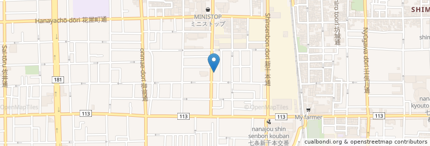 Mapa de ubicacion de ラーメン名門 en اليابان, 京都府, 京都市, 下京区.