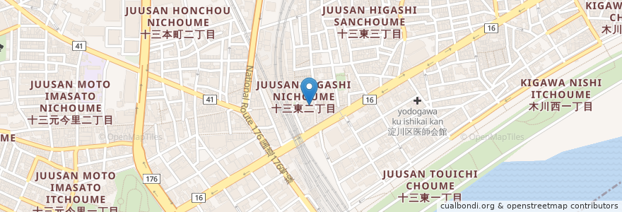 Mapa de ubicacion de どろそば将 en Japan, Osaka Prefecture, Osaka, Yodogawa Ward.