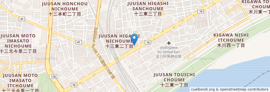Mapa de ubicacion de 立呑み処 まる en Япония, Осака, 大阪市, 淀川区.