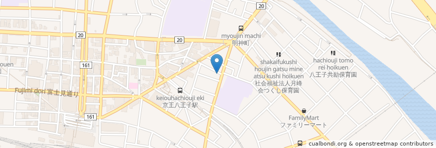 Mapa de ubicacion de コムパーク 明神町第11 en Japonya, 東京都, 八王子市.