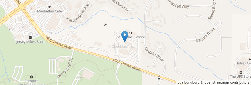 Mapa de ubicacion de St. Michael Early Childhood Center en Amerika Syarikat, Carolina Utara, Wake County, Cary.