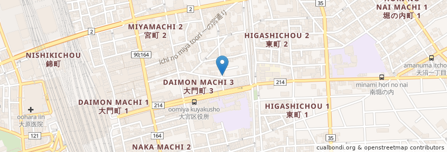 Mapa de ubicacion de 酸漿村 en 日本, 埼玉県, さいたま市, 大宮区.