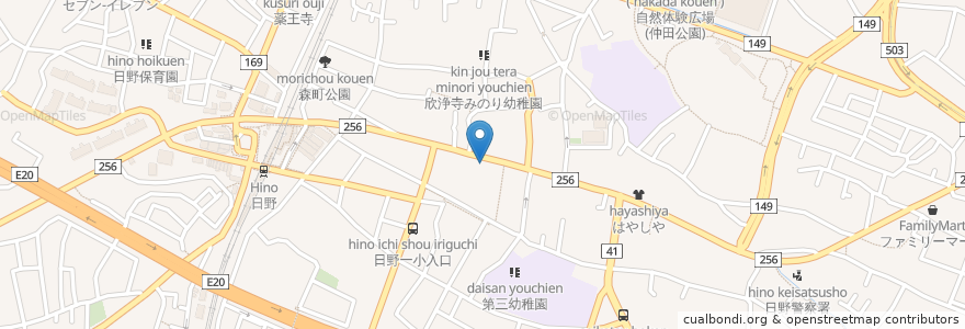 Mapa de ubicacion de 大東京信用組合 en Japan, Tokio, 日野市.