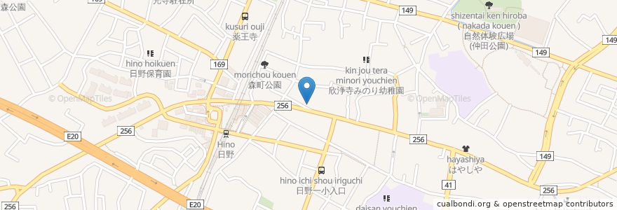 Mapa de ubicacion de 麒麟坊 en 일본, 도쿄도, 日野市.