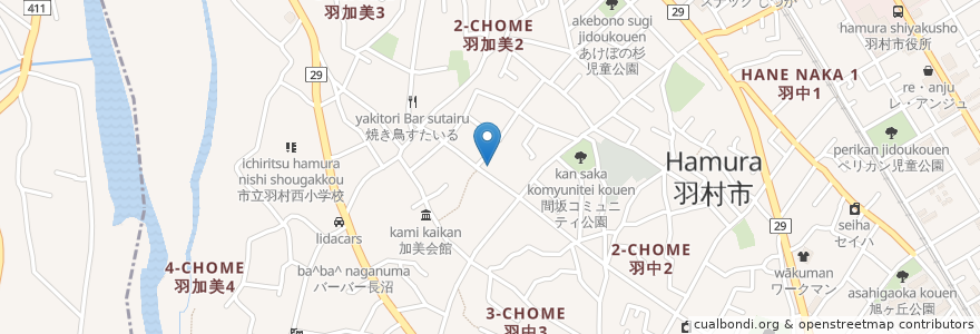 Mapa de ubicacion de 沖倉歯科 en Japonya, 東京都, 羽村市.