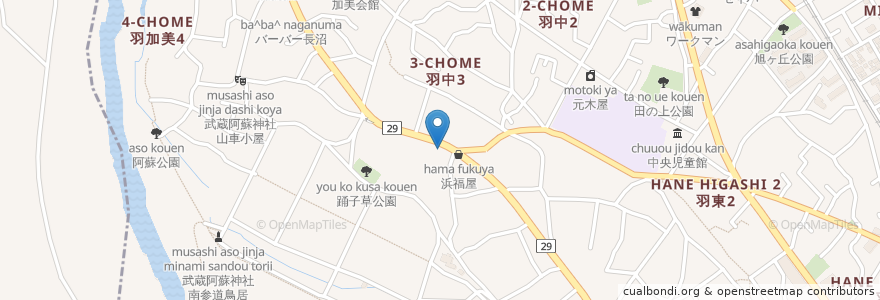 Mapa de ubicacion de 玉川神社 en 日本, 東京都, 羽村市.
