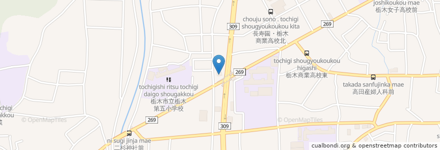 Mapa de ubicacion de マクドナルド en ژاپن, 栃木県, 栃木市.