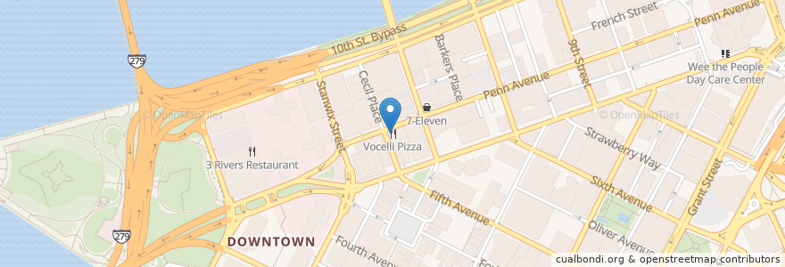 Mapa de ubicacion de Rock'n Joe en Vereinigte Staaten Von Amerika, Pennsylvania, Allegheny County, Pittsburgh.