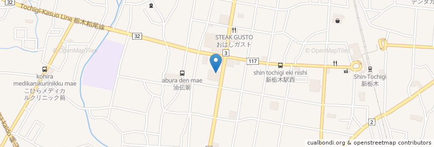 Mapa de ubicacion de マツモトキヨシ en Japón, Prefectura De Tochigi, 栃木市.
