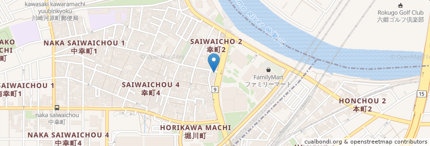 Mapa de ubicacion de 龍盛別館 en Japón, Prefectura De Kanagawa, Kawasaki.