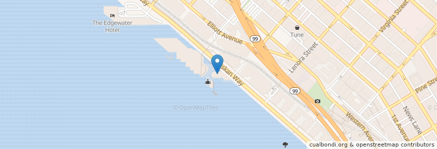 Mapa de ubicacion de Anthony's Pier 66 en アメリカ合衆国, ワシントン州, King County, Seattle.