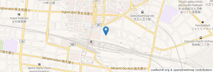 Mapa de ubicacion de タイムズ　セレオ八王子北口第1 en Япония, Токио, Хатиодзи.