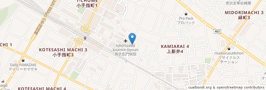 Mapa de ubicacion de 三好だんご en Japón, Prefectura De Saitama, 所沢市.