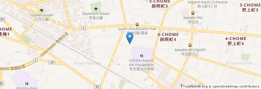 Mapa de ubicacion de 長谷川歯科 en Japan, Tokio, 青梅市.