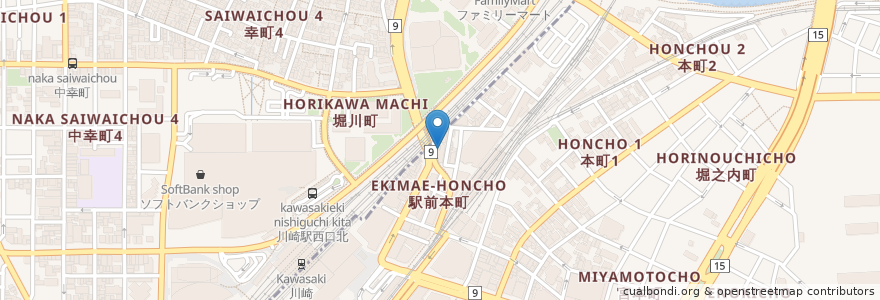 Mapa de ubicacion de Salome en Japão, 神奈川県, 川崎市.