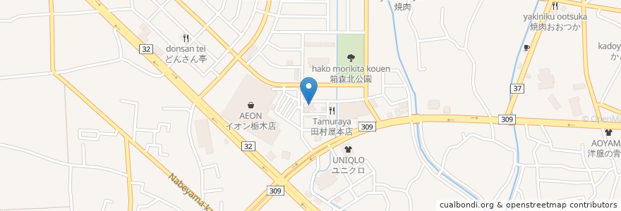 Mapa de ubicacion de ダンススクール en Japan, 栃木県, 栃木市.