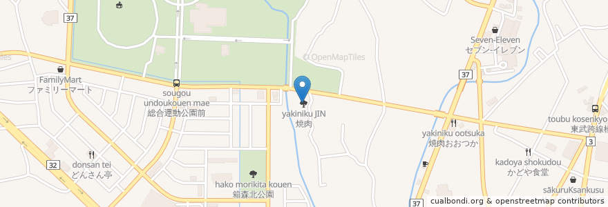 Mapa de ubicacion de 焼肉JIN en 日本, 栃木県, 栃木市.