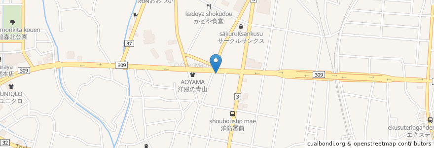 Mapa de ubicacion de 吉野家 en Japan, Präfektur Tochigi, 栃木市.