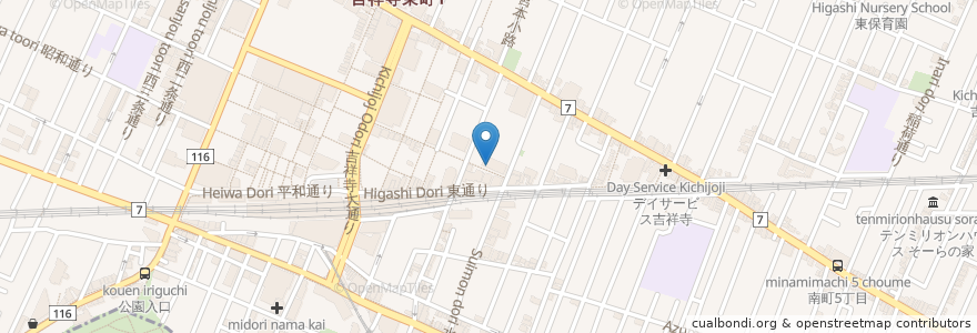 Mapa de ubicacion de シアターカフェ en Japão, Tóquio, 武蔵野市.