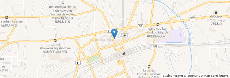 Mapa de ubicacion de さえぐさ本店 en Japan, Präfektur Tochigi, 栃木市.