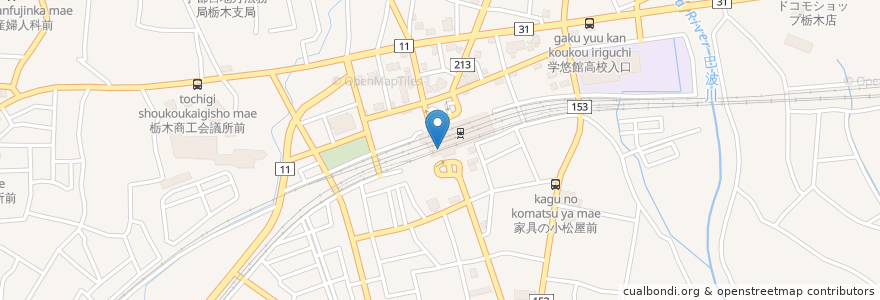 Mapa de ubicacion de 千年の宴 en Jepun, 栃木県, 栃木市.