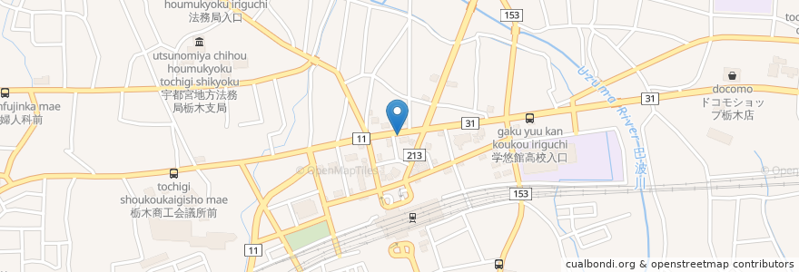 Mapa de ubicacion de へんちくりん en Japan, 栃木県, 栃木市.