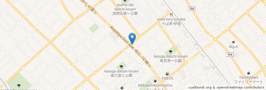Mapa de ubicacion de 白河手打中華 賀乃屋 en Japan, 埼玉県, 上尾市.
