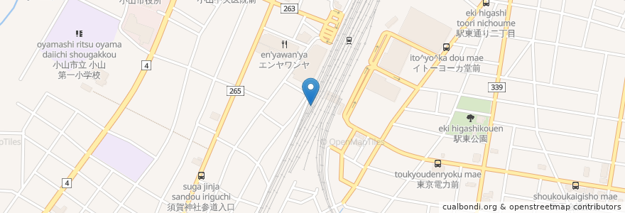 Mapa de ubicacion de Pronto en 일본, 도치기현, 小山市.