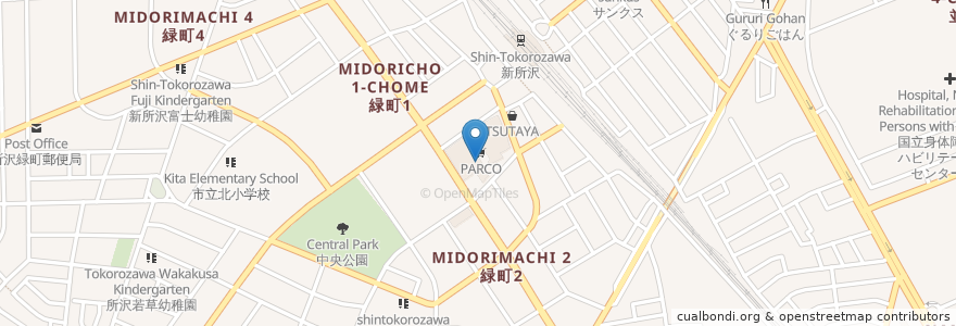 Mapa de ubicacion de スターバックス en Japón, Prefectura De Saitama, 所沢市.