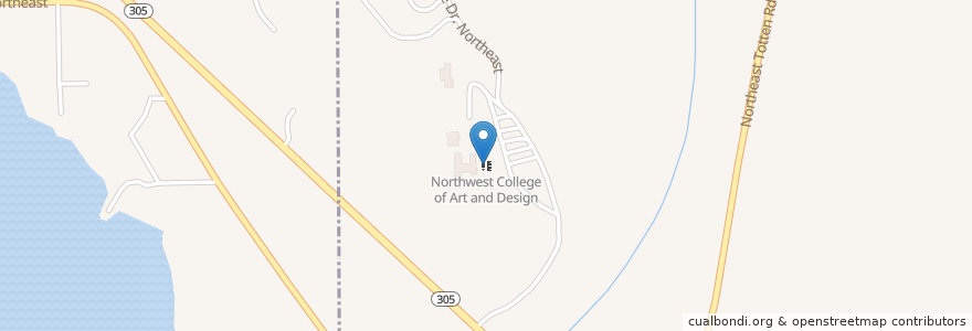 Mapa de ubicacion de Northwest College of Art and Design en Amerika Birleşik Devletleri, Vaşington, Kitsap County.