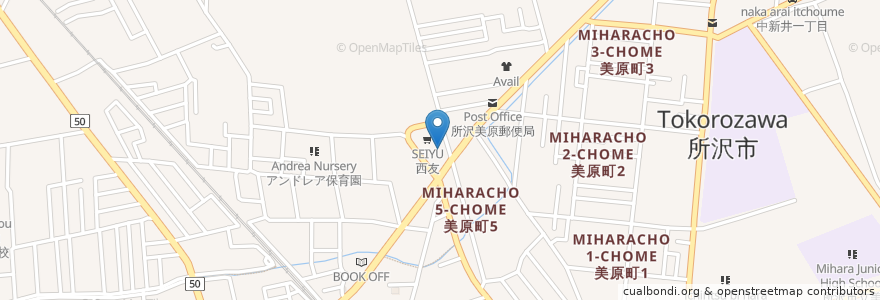 Mapa de ubicacion de ケンタッキーフライドチキン en 일본, 사이타마현, 所沢市.
