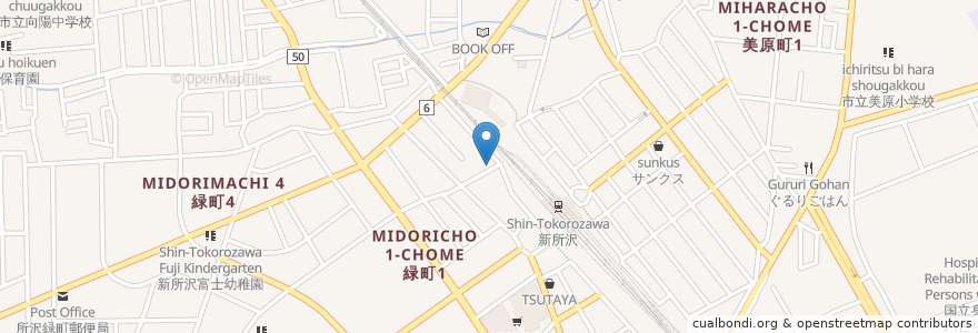 Mapa de ubicacion de 手打ちそば雅庵 en Япония, Сайтама, Токородзава.