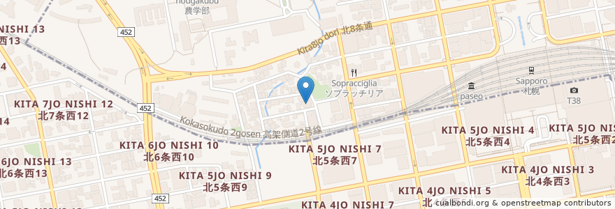Mapa de ubicacion de 大原公務員専門学校 en Japón, Prefectura De Hokkaidō, 石狩振興局, Sapporo.