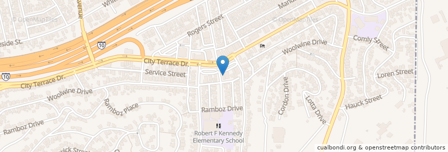 Mapa de ubicacion de City Terrace Sheriff's Office en Amerika Syarikat, California, Los Angeles County.