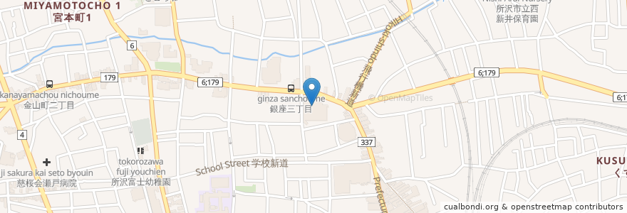 Mapa de ubicacion de 埼玉りそな銀行 en 日本, 埼玉县, 所沢市.