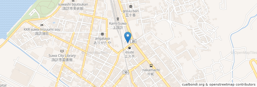 Mapa de ubicacion de お食事処　まんま家 en 日本, 長野県, 諏訪市.