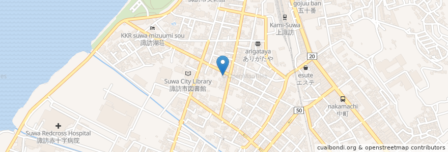 Mapa de ubicacion de 中国料理　紅蘭 en Japonya, 長野県, 諏訪市.