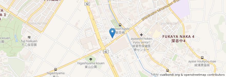 Mapa de ubicacion de 桃デンタルクリニック en 日本, 神奈川県, 綾瀬市.