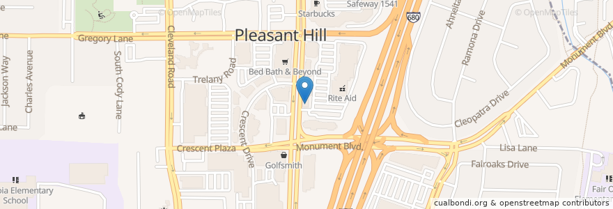 Mapa de ubicacion de Boston Market en ایالات متحده آمریکا, کالیفرنیا, Contra Costa County, Pleasant Hill.
