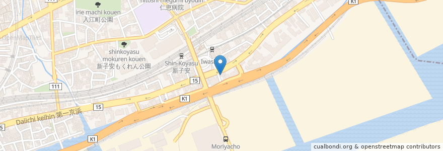 Mapa de ubicacion de そば処 en Japan, Präfektur Kanagawa, Yokohama, 神奈川区.