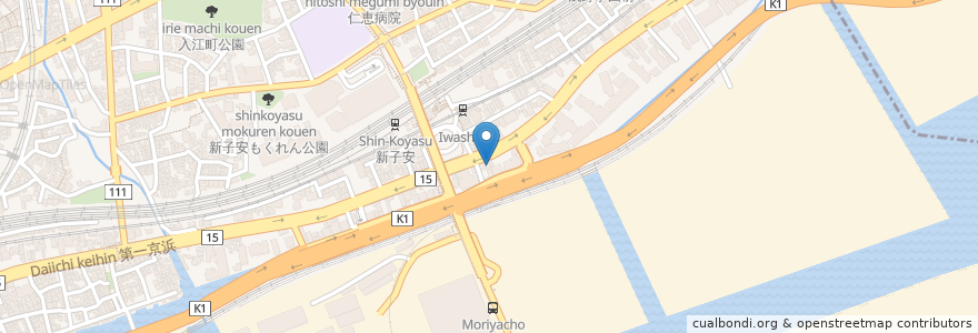 Mapa de ubicacion de 三十六番 en Giappone, Prefettura Di Kanagawa, 横浜市, 神奈川区.